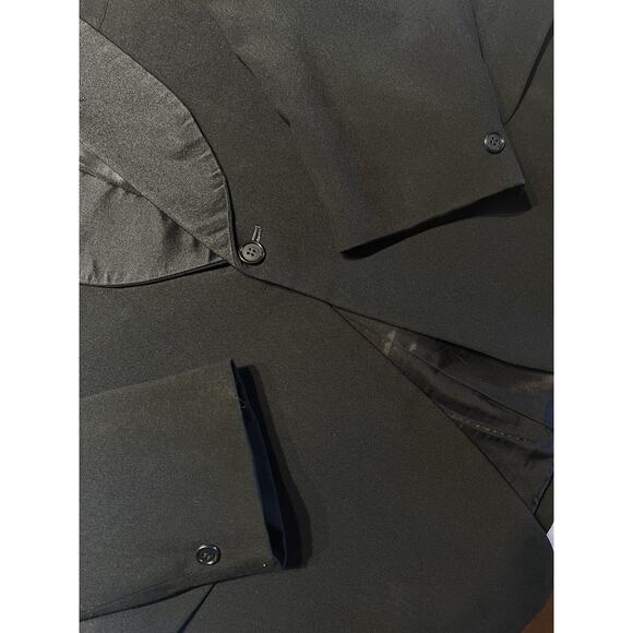 Vtg First Nighter Mens Tuxedo 44L 36x32 Black Tux Suit Adjustable Waist - Picture 5 of 16